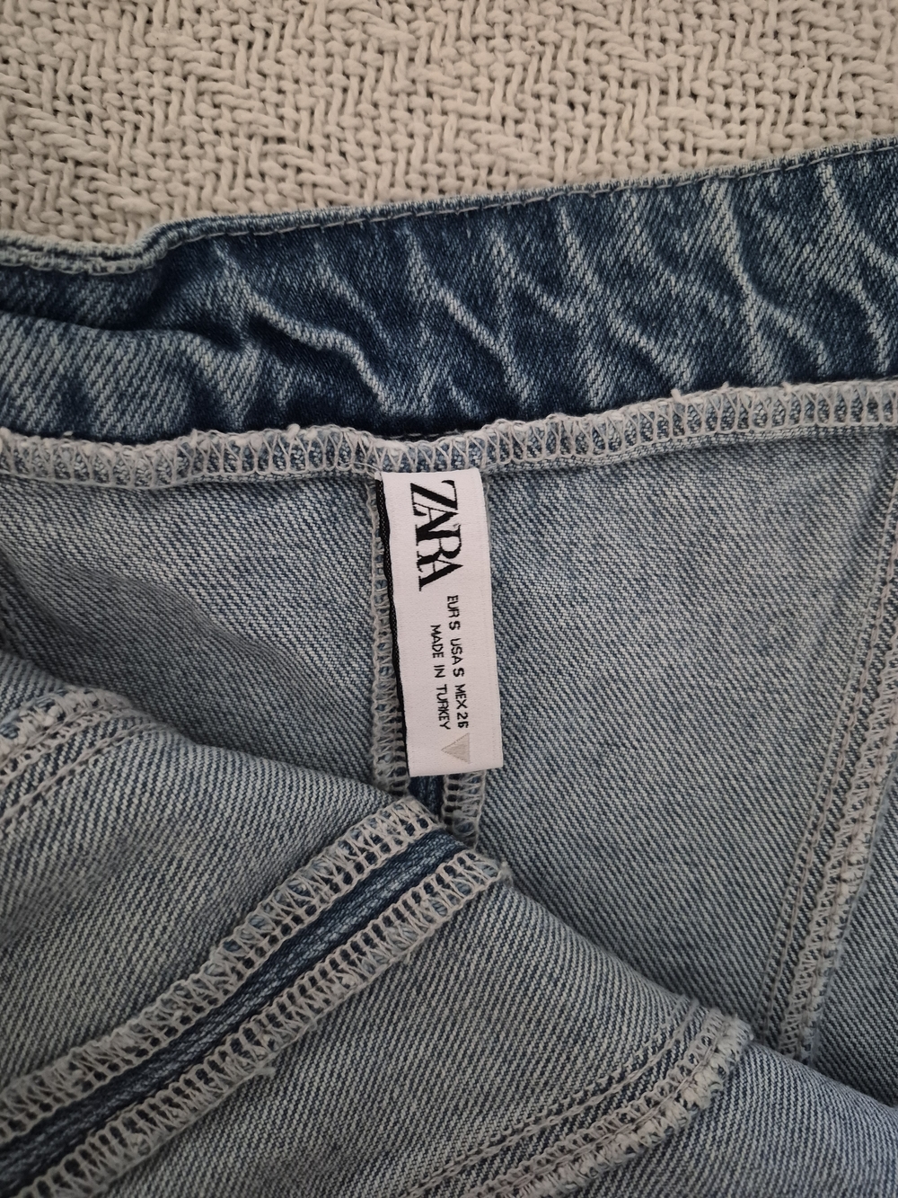 Zara Light Blue Strapless Denim Mini Dress - Picture 5 of 6